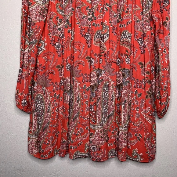 Free People Womens Large Rain or Shine Printed Dress Poppy Combo Floral Pockets - Picture 8 of 12